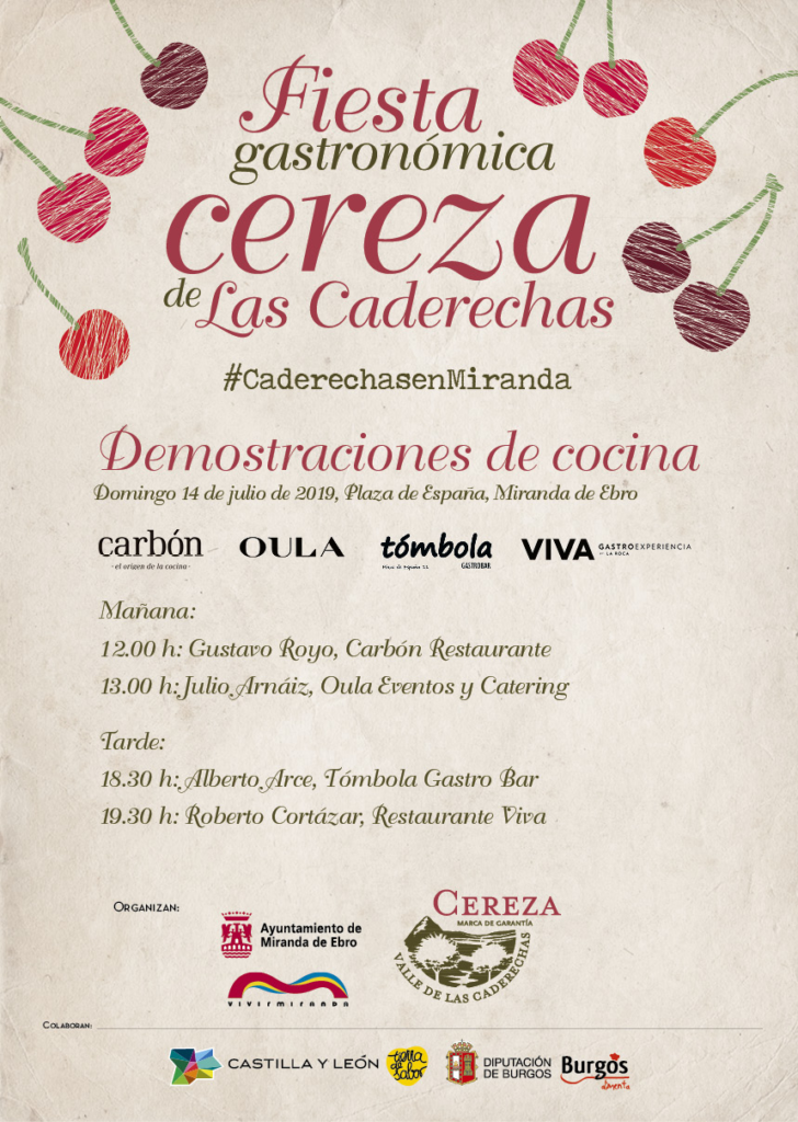 Actividades para la Fiesta Gastronómica de la Cereza de Caderechas en Miranda de Ebro